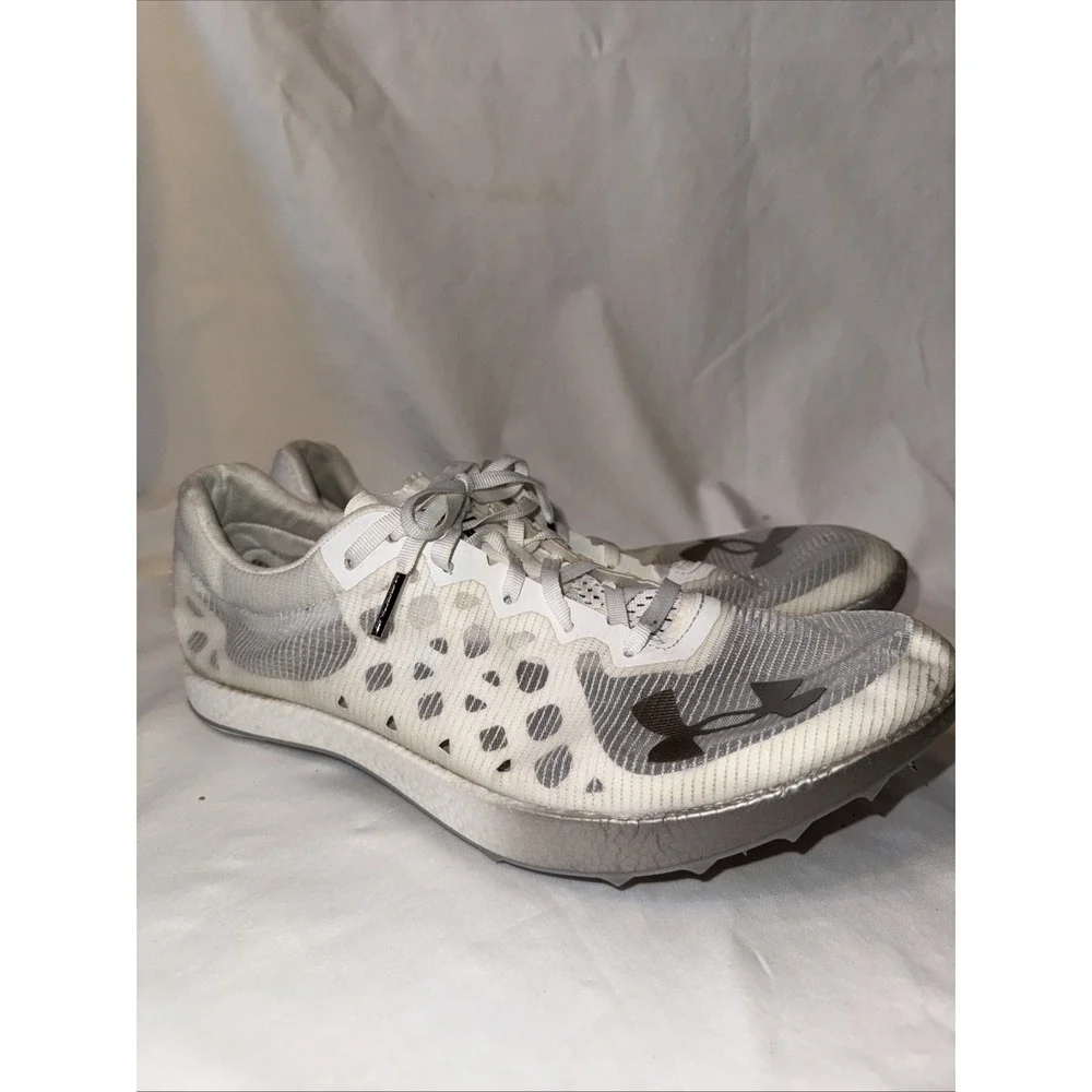 Under Armour Track & Field Spikes Mens Size 11 Shakedown Elite White 3027568-100
